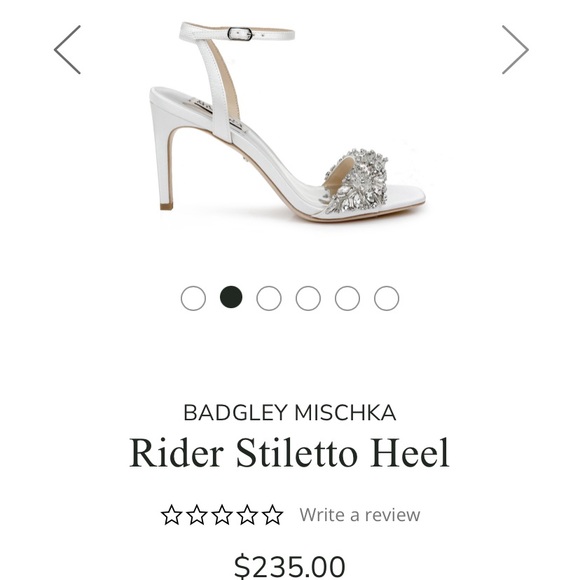 COPY - COPY - BADGLEY MISCHKA Rider Stiletto Heel Satin Soft White 9 - Picture 2 of 8